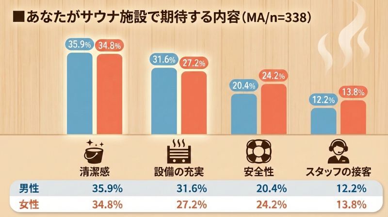 サウナ施設で期待する内容　グラフ
